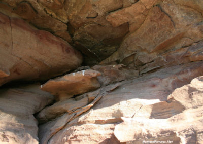 Close up of the sandstone cliffs on the Beckman WMA sign west of Lewistown Montana. Image is from the Beckman Wildlife Management Area Picture Tour.