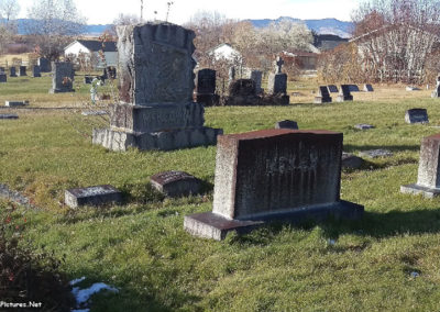 November picture of the headstone of Whitehall pioneer McKeown in Whitehall, Montana. Image is from the Whitehall Montana Picture Tour.