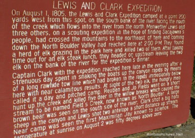 August picture of the Lewis & Clark Historical Marker in Whitehall, Montana. Image is from the Whitehall Montana Picture Tour.