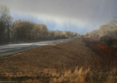 January picture of Highway 12 west of Ryegate, Montana. Image is from the Ryegate Montana Picture Tour.