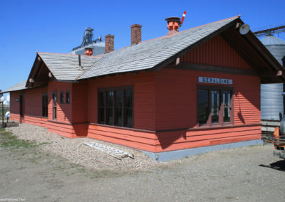 April picture of the Geraldine Montana Railroad Depot. Image is from the Geraldine and Square Butte Montana Picture Tour.