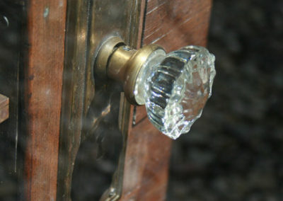 April picture of an antique Glass Doorknob in the Geraldine Montana Railroad Depot. Image is from the Geraldine and Square Butte Montana Picture Tour.