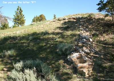 June picture of the rock “R” north of Ryegate, Montana. Image is from the Ryegate Montana Picture Tour.