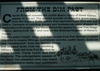 July picture of the Early Settlers Sign at the Highway 80 Interruptive Center. Image is from the Geraldine and Square Butte Montana Picture Tour.