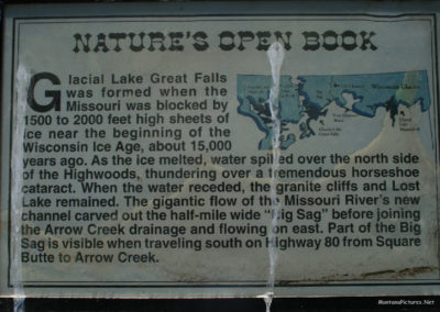 July picture of Central Montana Geology sign at the Highway 80 Interruptive Center. Image is from the Geraldine and Square Butte Montana Picture Tour.