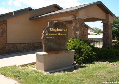 A June picture of the Kingdom Hall of Jehovah's Wtns in Forsyth Montana. Image is from the Forsyth Montana Picture Tour.