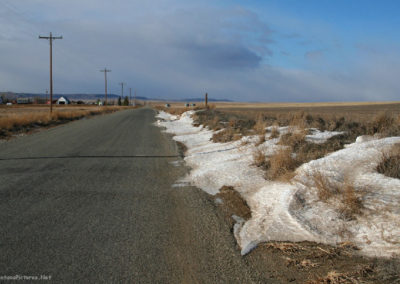 January picture of Big Timber Road outside Rapelje Montana. Image is from the Ryegate Montana Picture Tour.