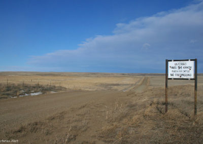 January picture of The Hines Ranch Sign on Highway 300. Image is from the Ryegate Montana Picture Tour.