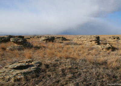 January picture of rock formations near the crest of Highway 300. Image is from the Ryegate Montana Picture Tour.