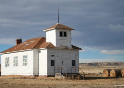 January picture of the old schoolhouse on the 79 Ranch. Image is from the Ryegate Montana Picture Tour.