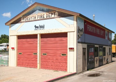 June picture of the Forsyth Fire Department Building. Image is from the Forsyth Montana Picture Tour.