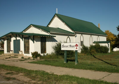 October view of the Sacred Heart Catholic Church in Bainville, Montana