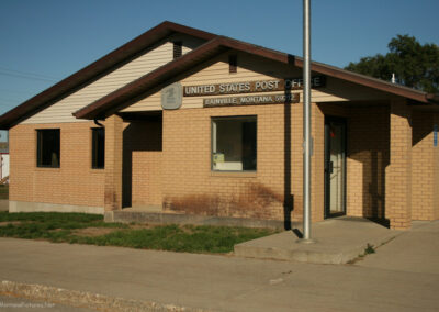 October view of the Bainville, Montana US Postal Office on Clinton Avenue.